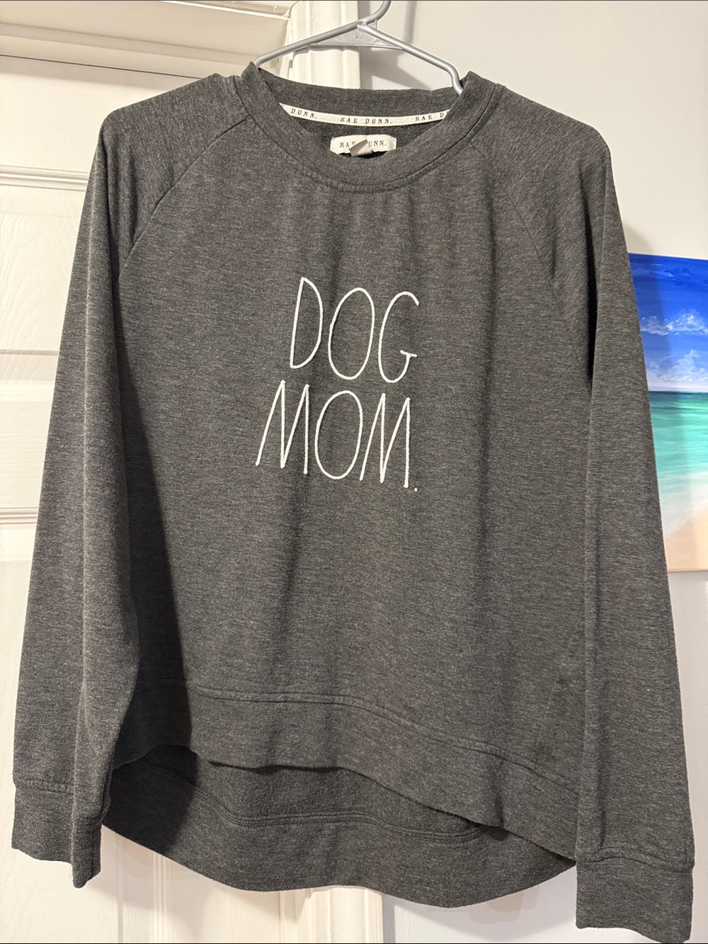 Dog Mom Gray Pullover Sweatshirt - Casual Pet Lover Tee